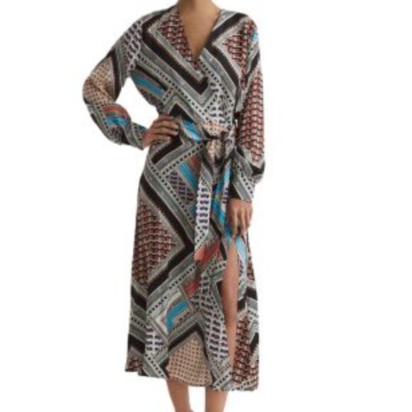 Reiss Alegra Scarf Printed Midi Dress - Picture 3 of 4